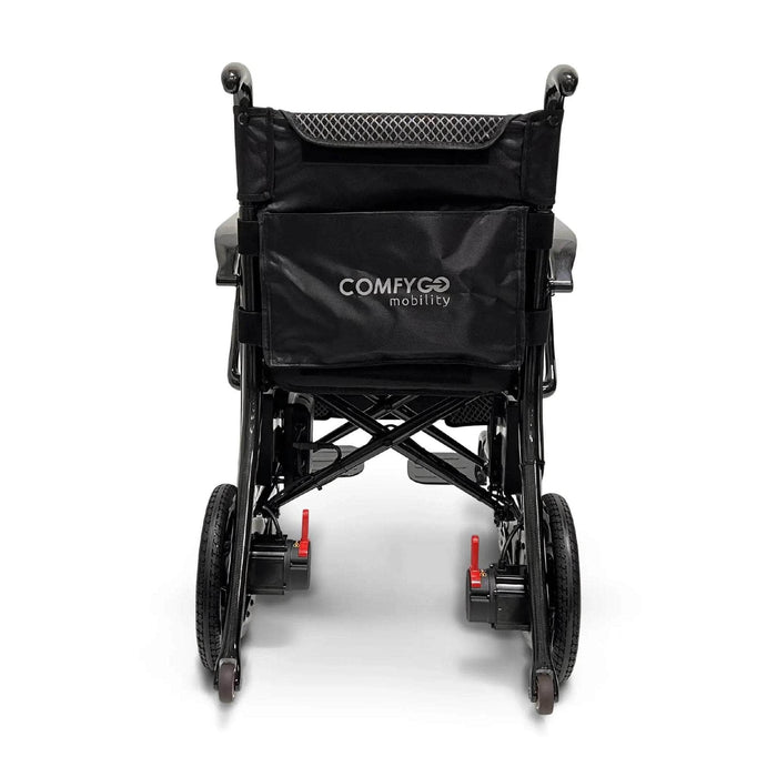 ComfyGO Phoenix Carbon Fiber Electric Wheelchair Color Black Back View