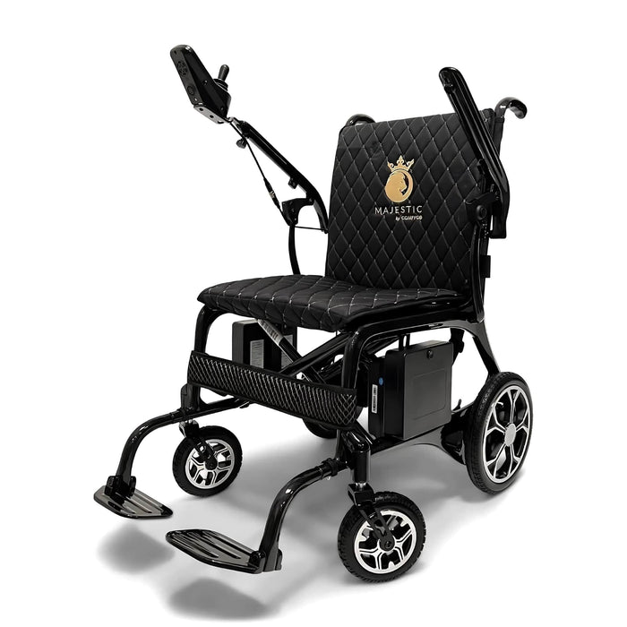 ComfyGOPhoenixCarbonFiberElectricWheelchairColorBlackFrontLeftSideView