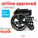 X-1 ComfyGO Manual Lightweight Wheelchair Folded View - Airline Approved Portabke Ergo Design - Fits in Car Trunk