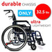 X-1 ComfyGO Manual Lightweight Wheelchair Side View - Durable Chassis - Only 32.5 lbs Ultra Lightweight