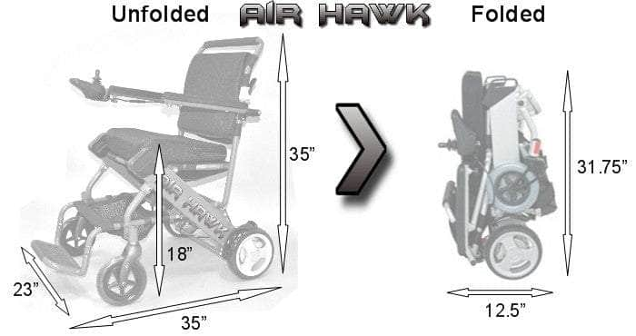 Air Hawk Foldable Electric Power Wheelchair