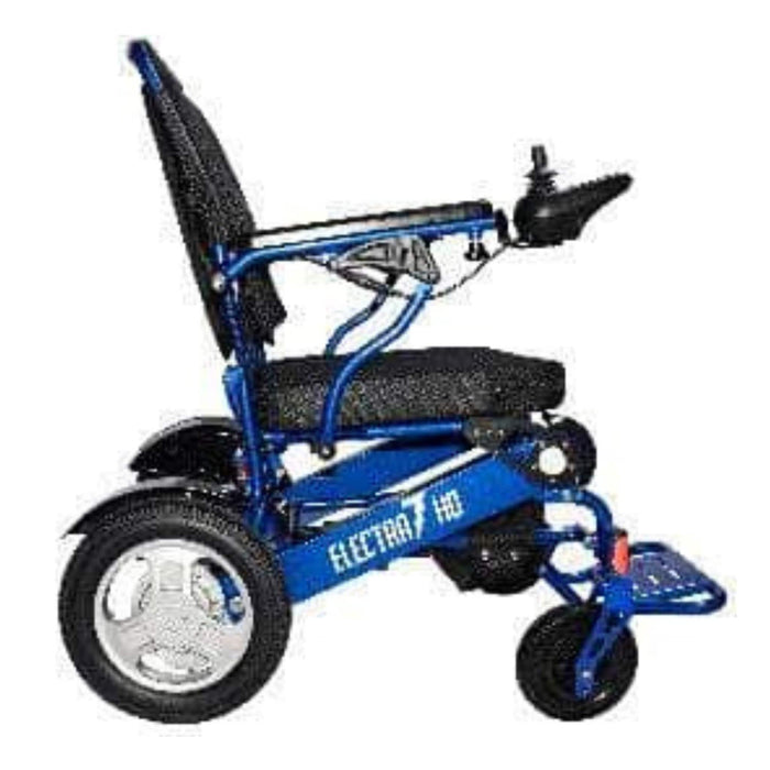 Electra 7 HD Bariatric Folding Power Wheelchair Color Blue Right Side View
