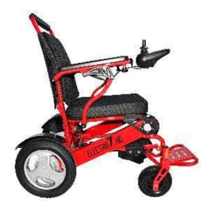 Electra 7 HD Power Wheelchair Color Red Front Right Side View