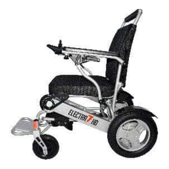 Electra 7 HD Wide Bariatric Foldable Wheelchair Color Black Frame Silver Left Side View