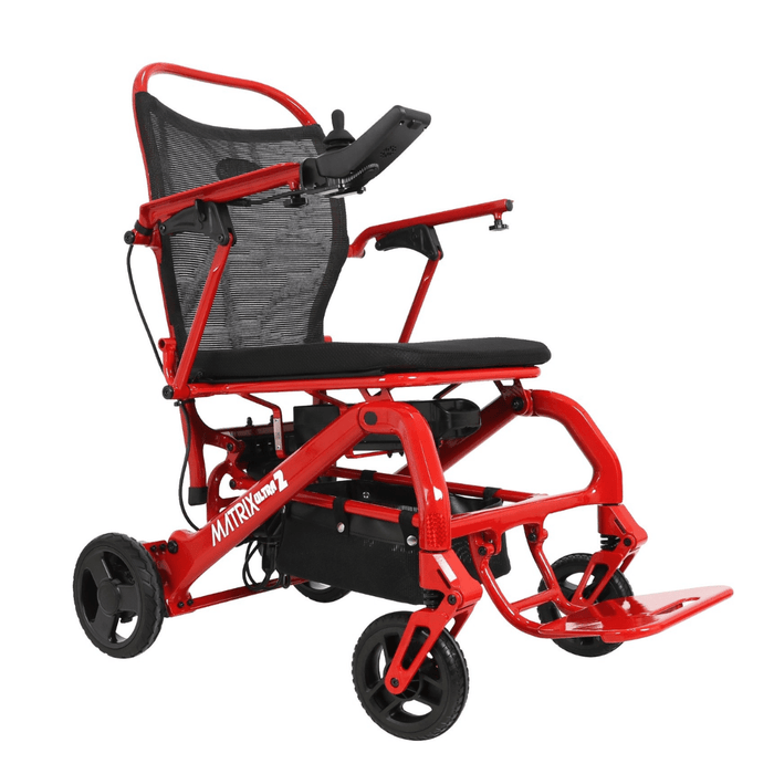 Matrix Ultra 2 2025 Model Carbon Fiber Folding Electric Wheelchair Red Open Box