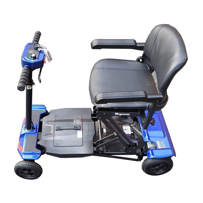 Megatrone Automatic Folding 4 Wheel Scooter Color Blue Left Side View