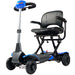 optimus automatic folding 4 wheel mobility scooter blue front left