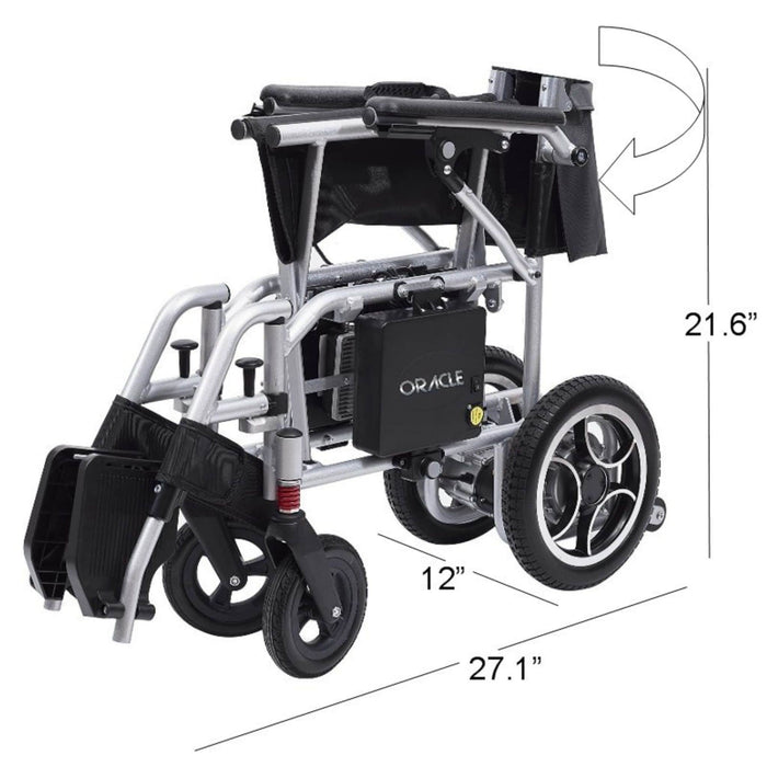 oracle foldable power wheelchair folded size