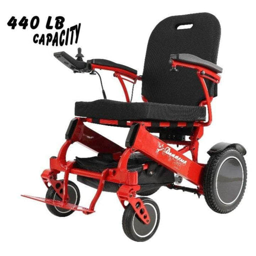 Pegasus Plus HD Bariatric Foldable Wheelchair Color Red Front Left Side View - 440 LB Capacity