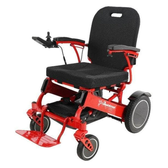 Pegasus Plus HD Bariatric Foldable Wheelchair Color Red Front Left Side View
