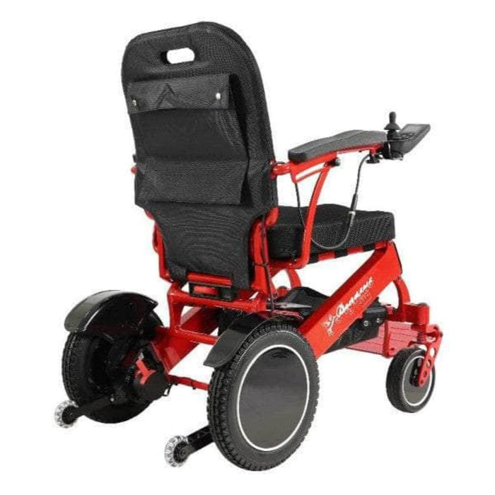 Pegasus Plus HD Bariatric Foldable Wheelchair Color Red Back Right Side View