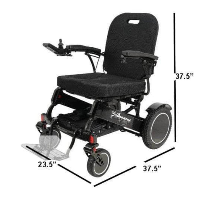 Pegasus Plus HD Bariatric Foldable Wheelchair Color Black Front Left Side Size