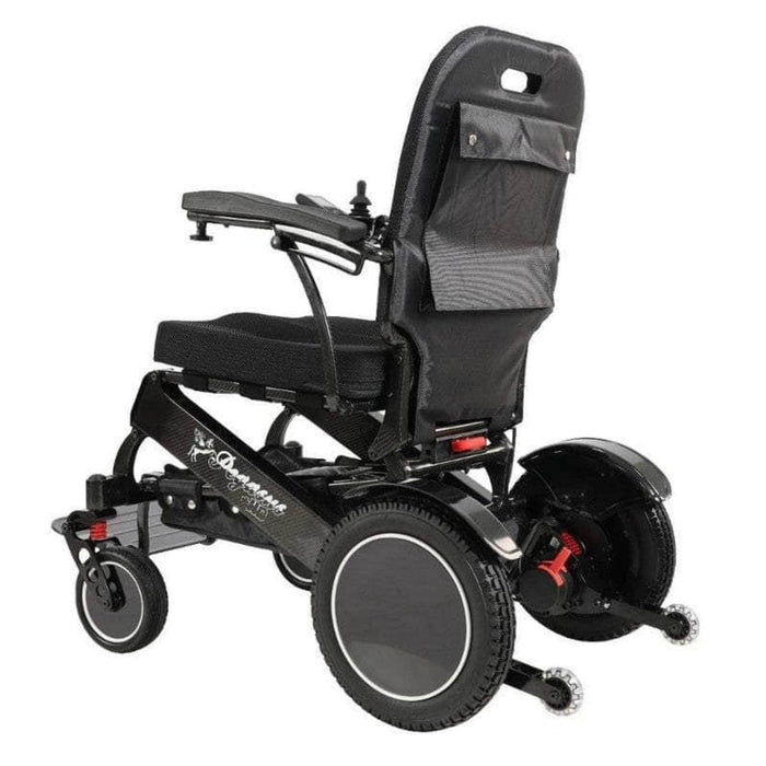 Pegasus Plus HD Bariatric Foldable Wheelchair Color Black Backside Left Side View