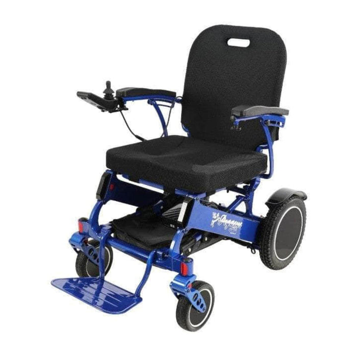 Pegasus Plus HD Bariatric Foldable Wheelchair Color Blue Front Left Side View
