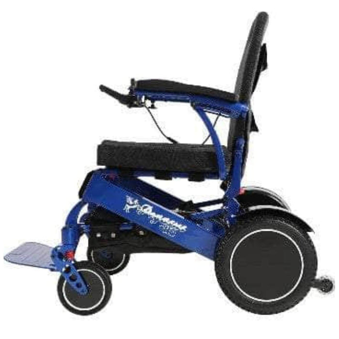 Pegasus Plus HD Bariatric Foldable Wheelchair Color Blue Left Side View