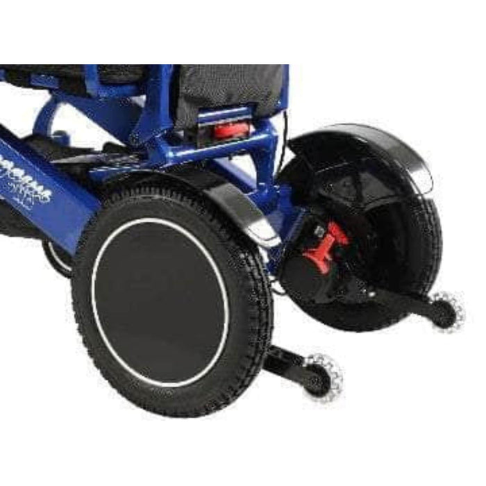 Pegasus Plus HD Bariatric Foldable Wheelchair Color Blue Back Side Wheels