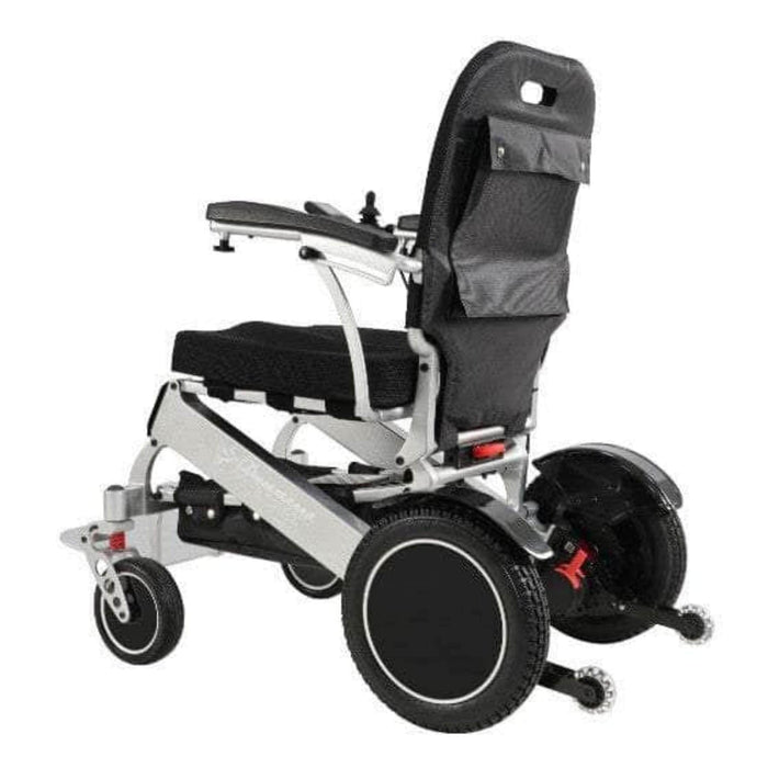 Pegasus Plus HD Bariatric Foldable Wheelchair Color Silver Back Left Side View