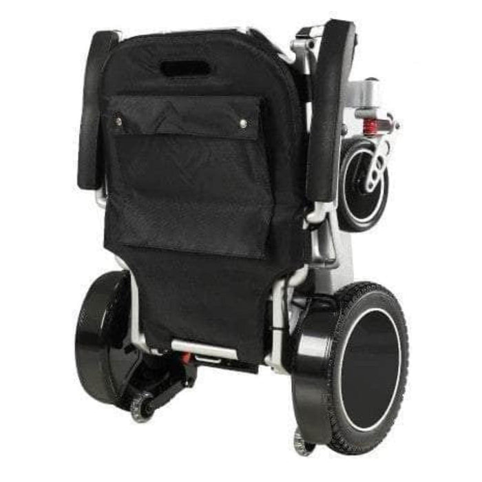 Pegasus Plus HD Bariatric Foldable Wheelchair Color Black Folded Front Left Side View