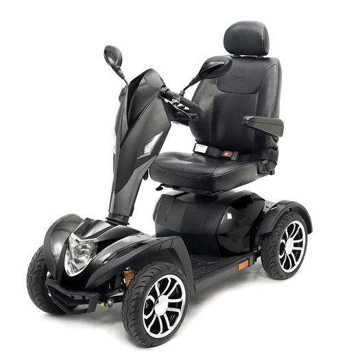 DriveCobraGT4HeavyDutyPowerMobilityScooterColorBlackFrontLeftSideView