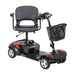 drivescoutmobilityscootercolorredfrontrightviewandadjustablechair