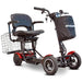 E Wheels EW-22 Folding Mobility Scooter Color Red Front Right Side View with Basket
