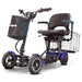 E Wheels EW-22 Folding Mobility Scooter Color Blue Front Side View with Basket