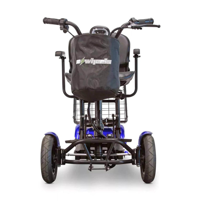 E Wheels EW-22 Folding Mobility Scooter Color Blue Front View with Basket