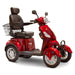 EwheelsEW-46MobilityScooterColorRedFrontRightSideViewwithBackBasket