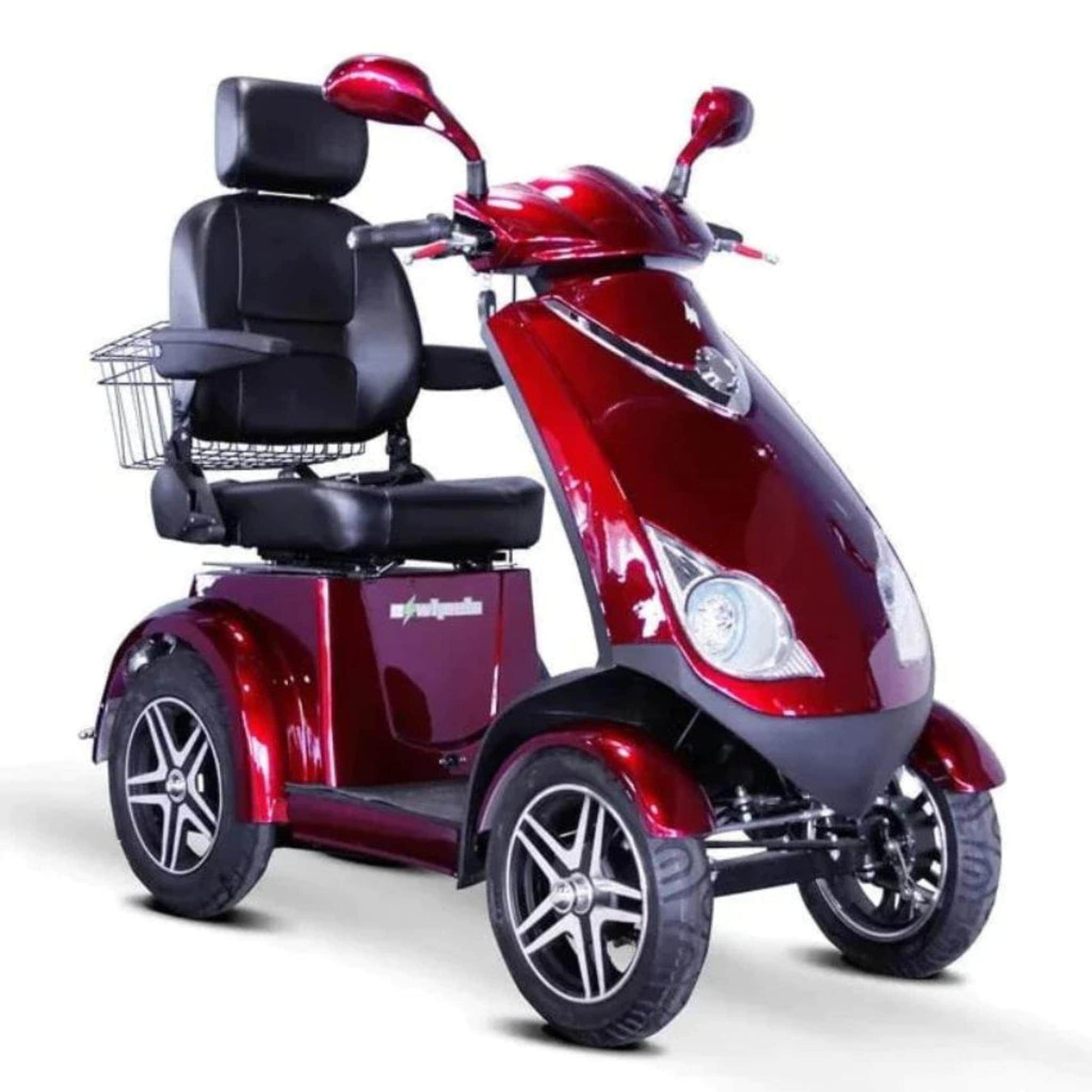 Ewheels ew-72 Mobility Scooter Color Red Front Right Side View
