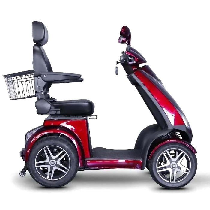 EwheelsEW-72MobilityScooterColorRedwithBackBasketRightSideView