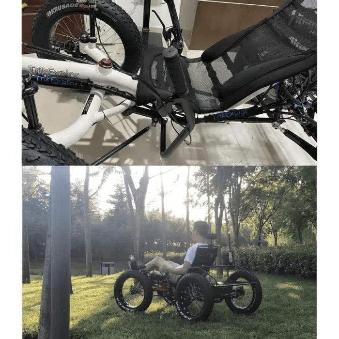 fat tire electric recumbent quad four wheels bicycle eMobility Star Electric Fat Tire Recumbent Quad