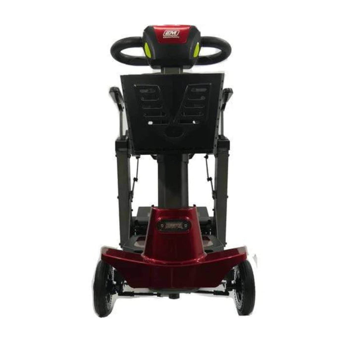 Mojo Auto Folding Scooter Color Red Front View with Basket