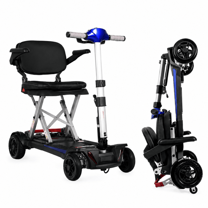 MobiFree Folding Mobility Scooter – Lightweight 4-Wheel Travel Scooter, Airline-Approved, 1-Step Fold