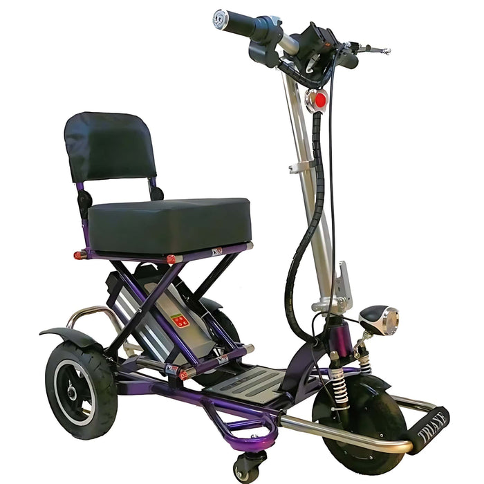 TriaxeSportFoldableScooterColorVioletandBlackChair-FrontRightSideView