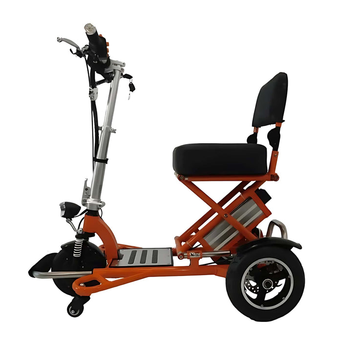 TriaxeSportFoldableMobilityScooterColorOrangeFrame-LeftSideView