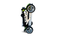 EV Rider Gypsy Q2 Folding Mobility Scooter Color Pearl Green Standing Folded Side View