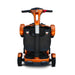 EV Rider Teqno Mobility Scooter Color Orange Standing Folded Front View