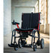 Feather Power Chair Color Black With Red Frame Backrest - Front Side View