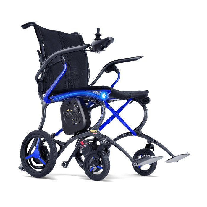Ultralite G20 PRO Carbon Fiber Folding Electric Wheelchair - Blue