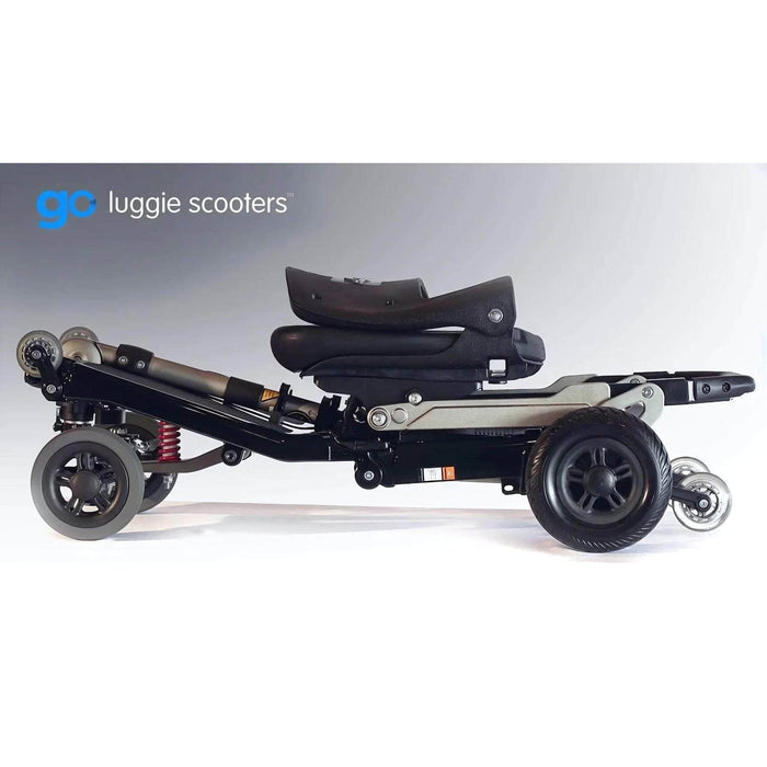 LuggieSuperPlus4WheelFoldingBatriaticMobilityScooterColorBlackandSilverFolded