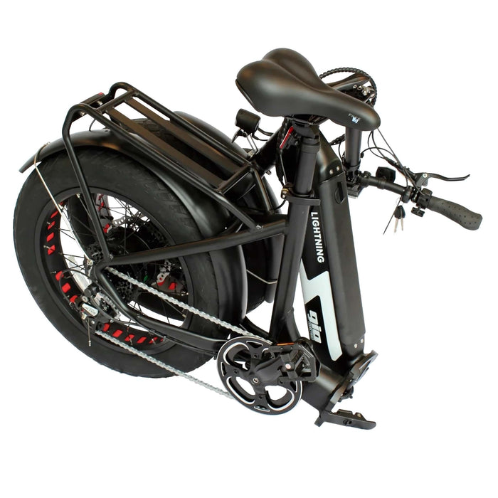 GIO Lightning Folding Electric Bike Side Folded Side View