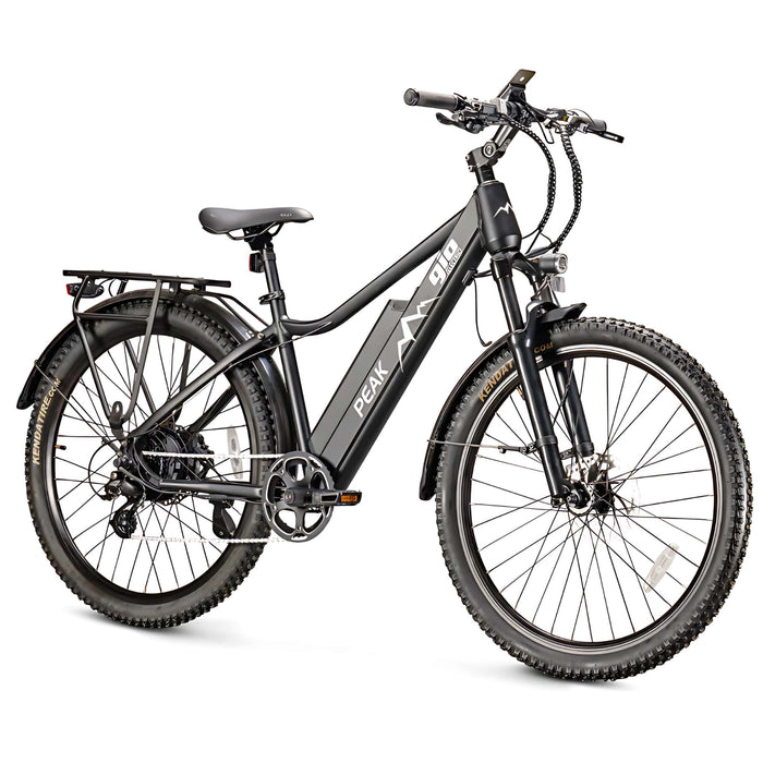 GIO Peak Electric Bike in Black Front Left Side View