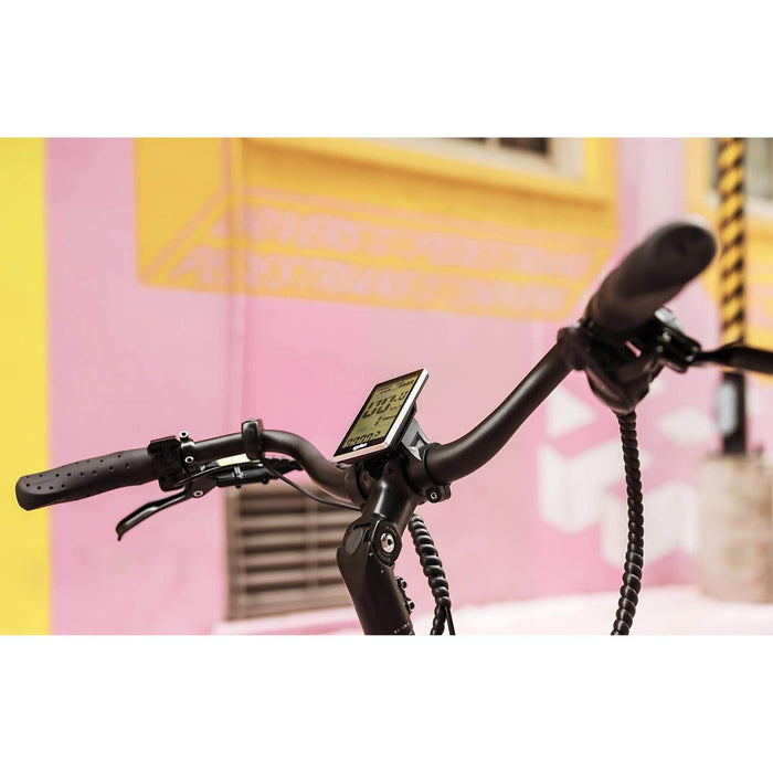 GIO Storm Electric Bike in Rose Gold DIsplay Screen and Handles