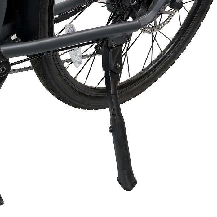 GIO Storm Electric Bike in Gray Kickstand