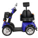 GIO Tron 4-Wheeled Smart Mobility Scooter in Blue Side View Seat Turned