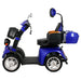 GIO Tron 4-Wheeled Smart Mobility Scooter in Blue Side View Left