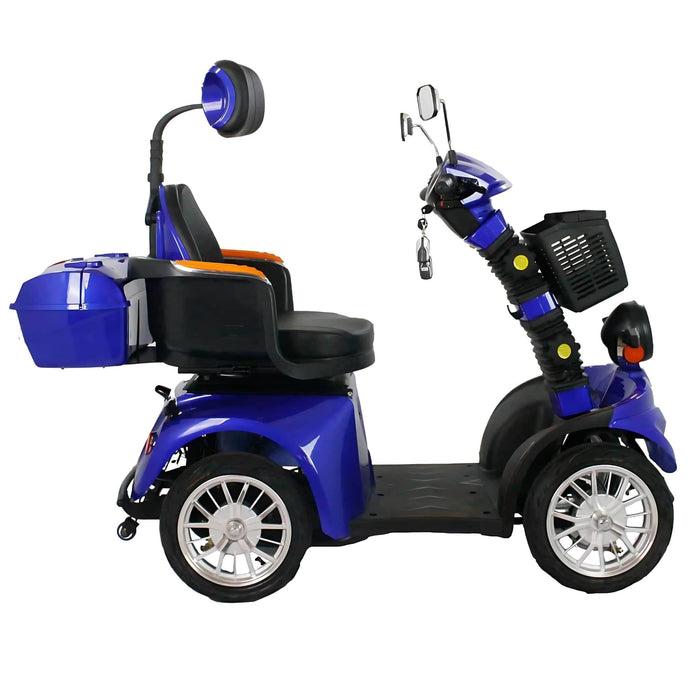 GIO Tron 4-Wheeled Smart Mobility Scooter in Blue Side View