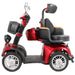 GIO Tron 4-Wheeled Smart Mobility Scooter in Red_Side with turning Seat