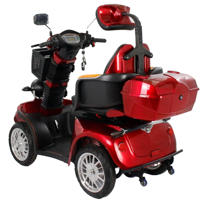 GIO Tron 4-Wheeled Smart Mobility Scooter in Red Rear View Left