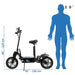 Rosso Cobra Stand-up Electric Scooter in Blue Height Comparison